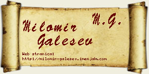 Milomir Galešev vizit kartica